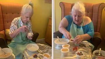 Moreton-in-Marsh care home Residents enjoy baking and decorating cakes